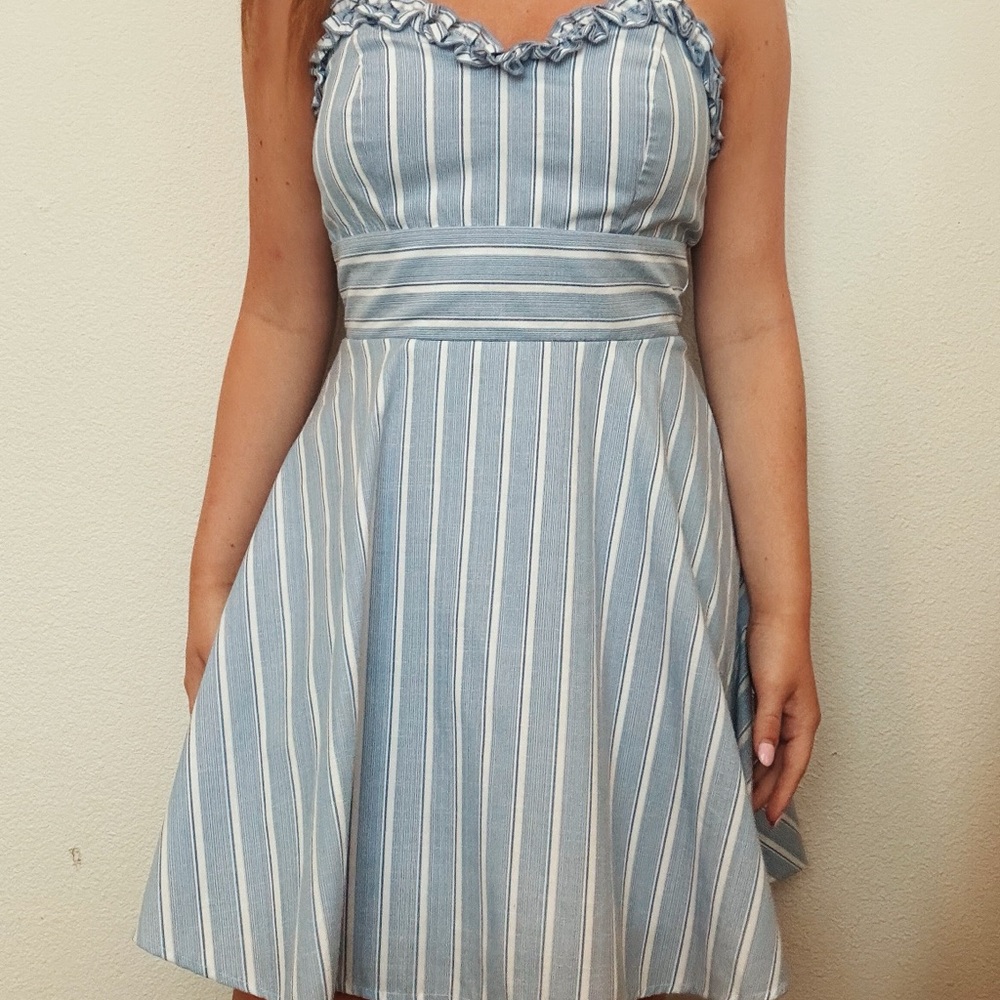 Altar'd State Blue Spaghetti Strap A-Line Sundress